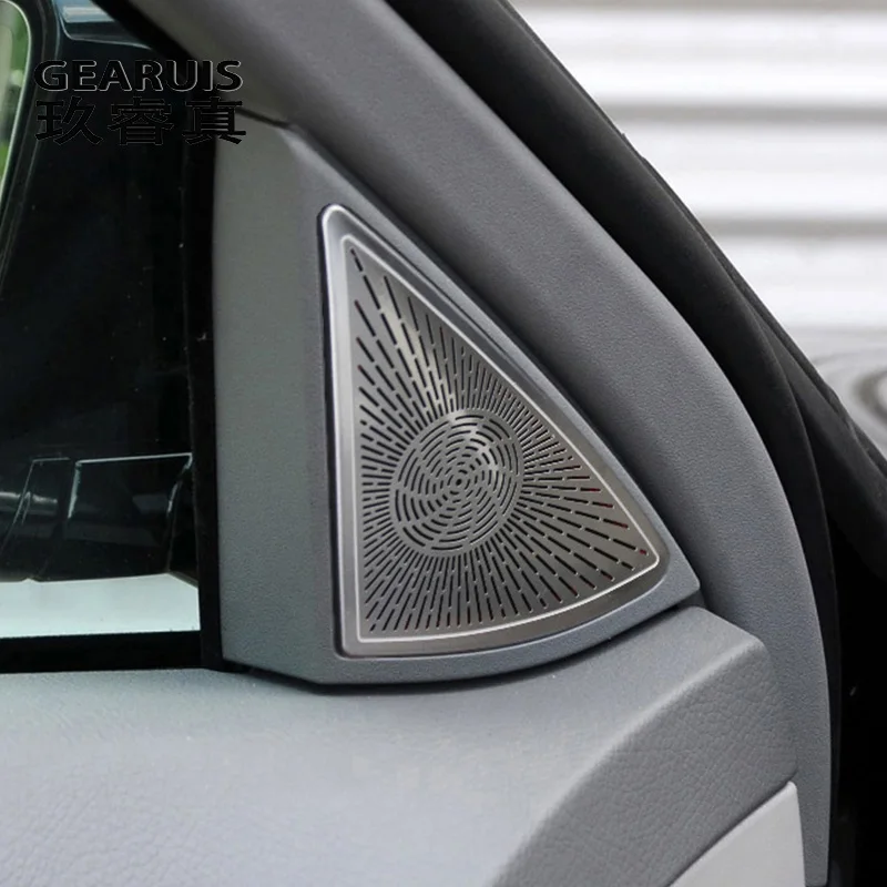 Car Styling Tweeter Speaker Window B column Stickers Trim For Mercedes Benz S class W221 2008-2013 Auto Door Audio Speaker Cover