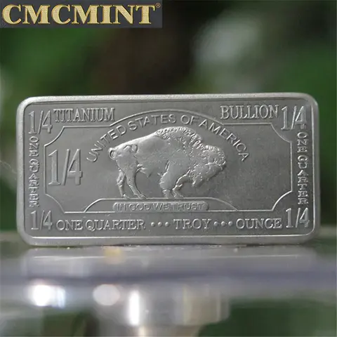 Venta de monedas antiguas, monedas de desafío conmemorativas de barra de búfalo de titanio fino 999 de 1/4 Oz