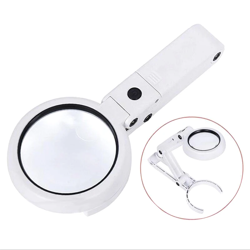 5/11x Magnifying Glass Dual Use Table Lamp With 8led Light Foldable Stand Table Magnifier For Reading Books Authenticate Jewelry