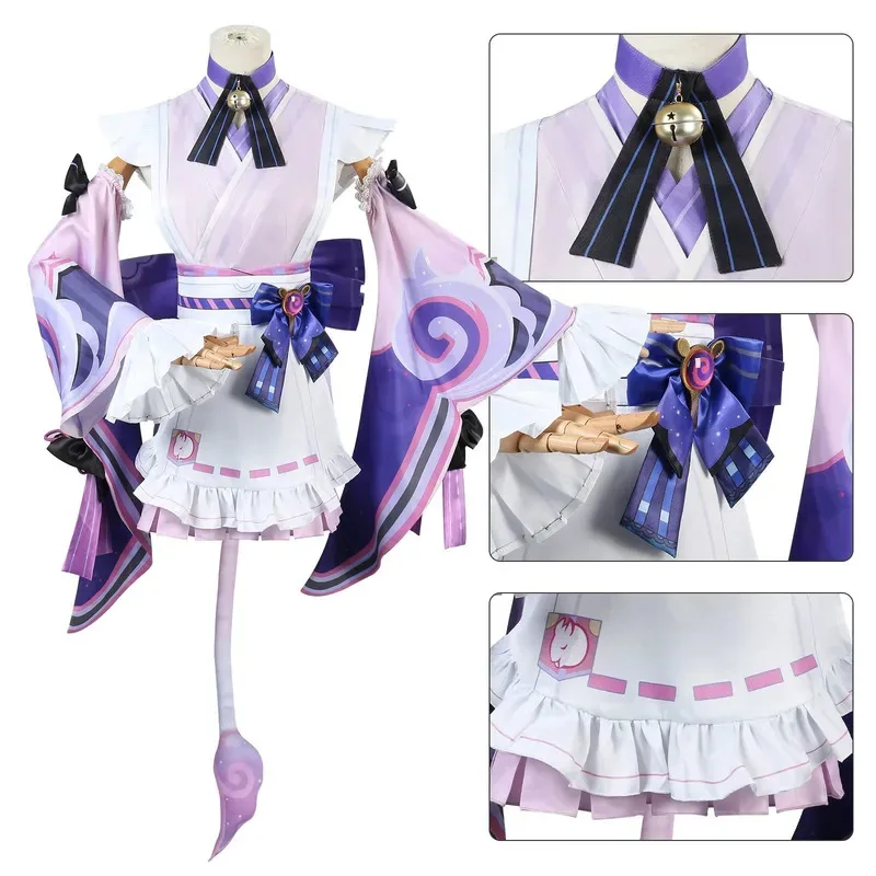 Zizi 2025 Jogo Genshin Impact Traje Vestido Roxo Conjunto Completo Uniforme Outfis Yumemizuki Mizuki Cosplay C