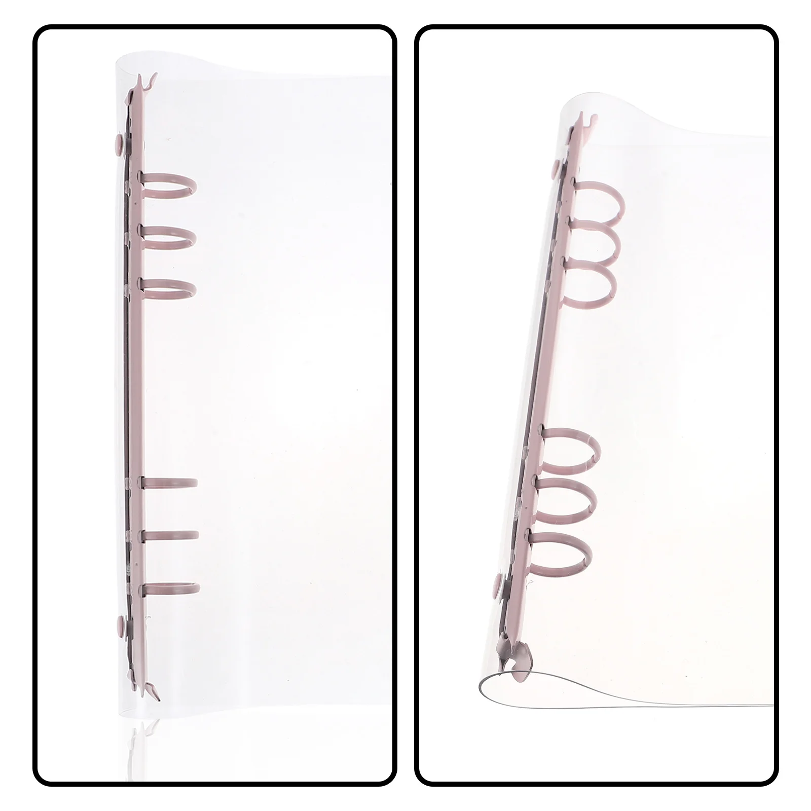 Loose Leaf Rings Notebook Circle Transparent Cover Student School Office Organizer Binder Book Rings Clamp Binder Mini
