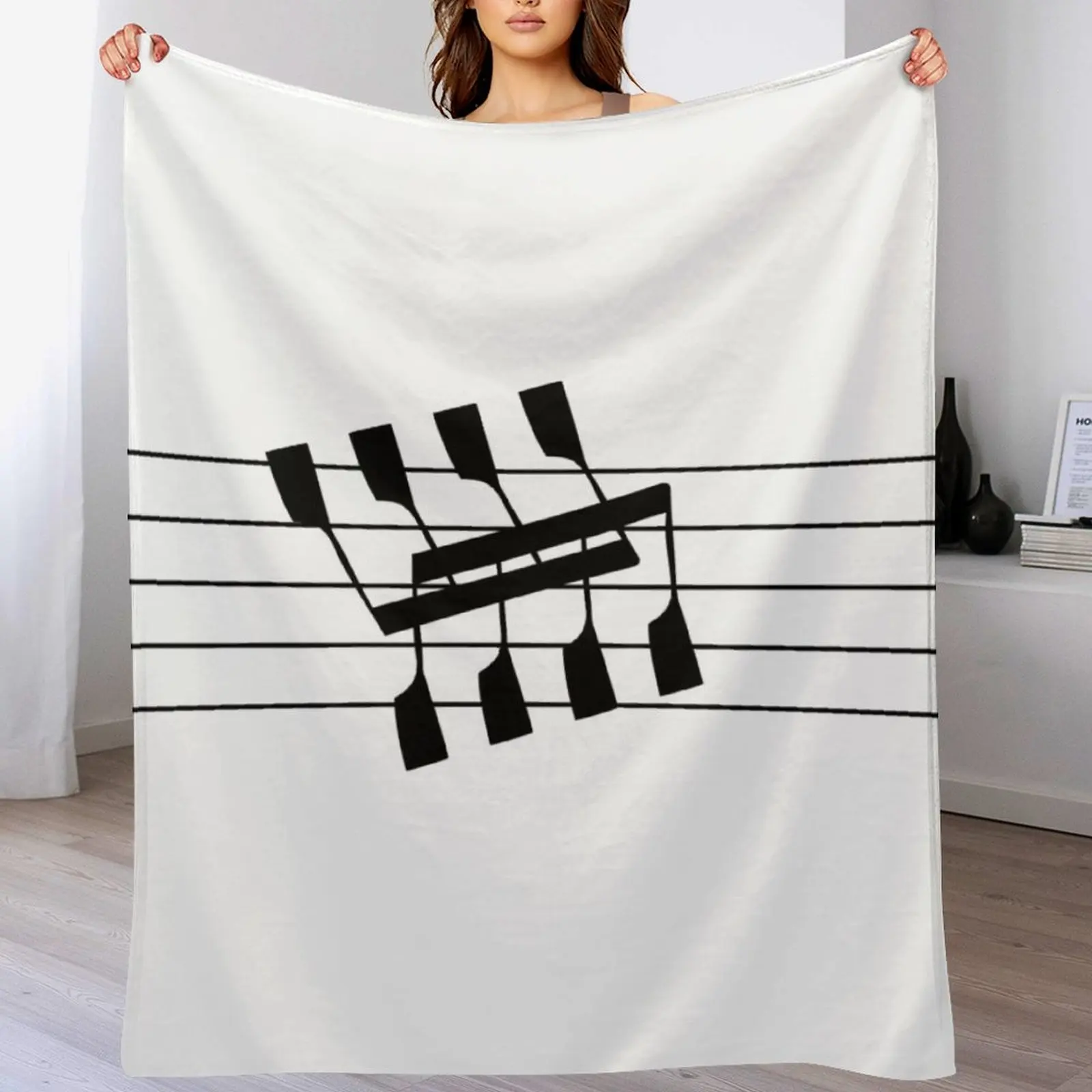 Rowing and Music Notes 8 Throw Blanket Decorative Throw Hairy Flannel Fabric Flannels Blankets