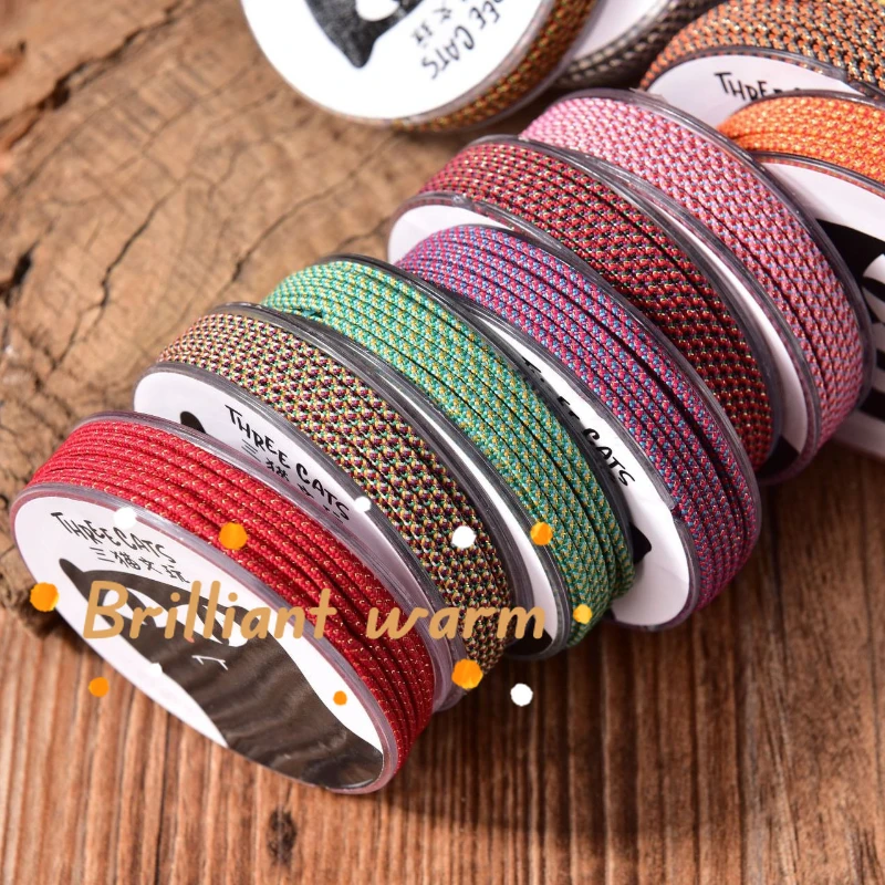 7 Meter/roll 1.2mm Polyester Gold Onion Nylon Thread Hand Twisted Cotton Thread Braided Thread DIY Bracelet Necklace Accessories