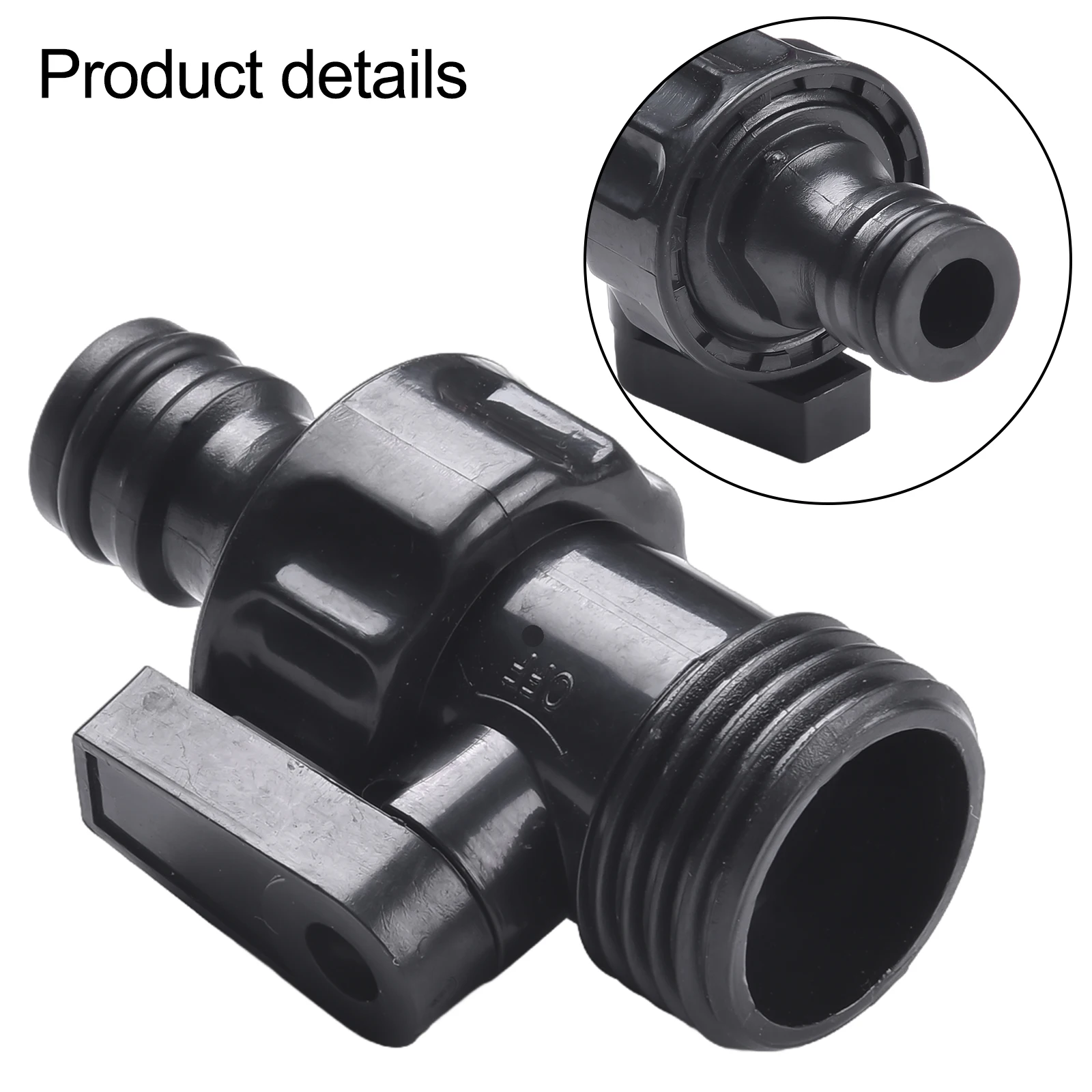Válvula de mamilo externa de 6 pontos, bico de rega de flores, interruptor de alça, conector rápido, interruptor de válvula de chupeta preta 61*26mm