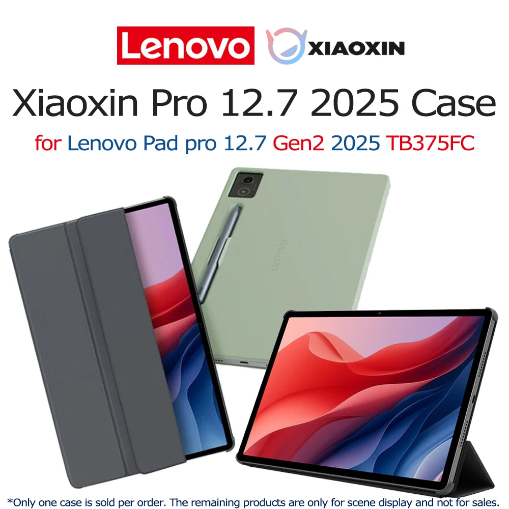 

Чехол-книжка для планшета Lenovo Xiaoxin Pad Pro 2025, 12,7 дюйма, защитный, для TB375FC, с отсеком для стилуса, интеллектуальный, легкий