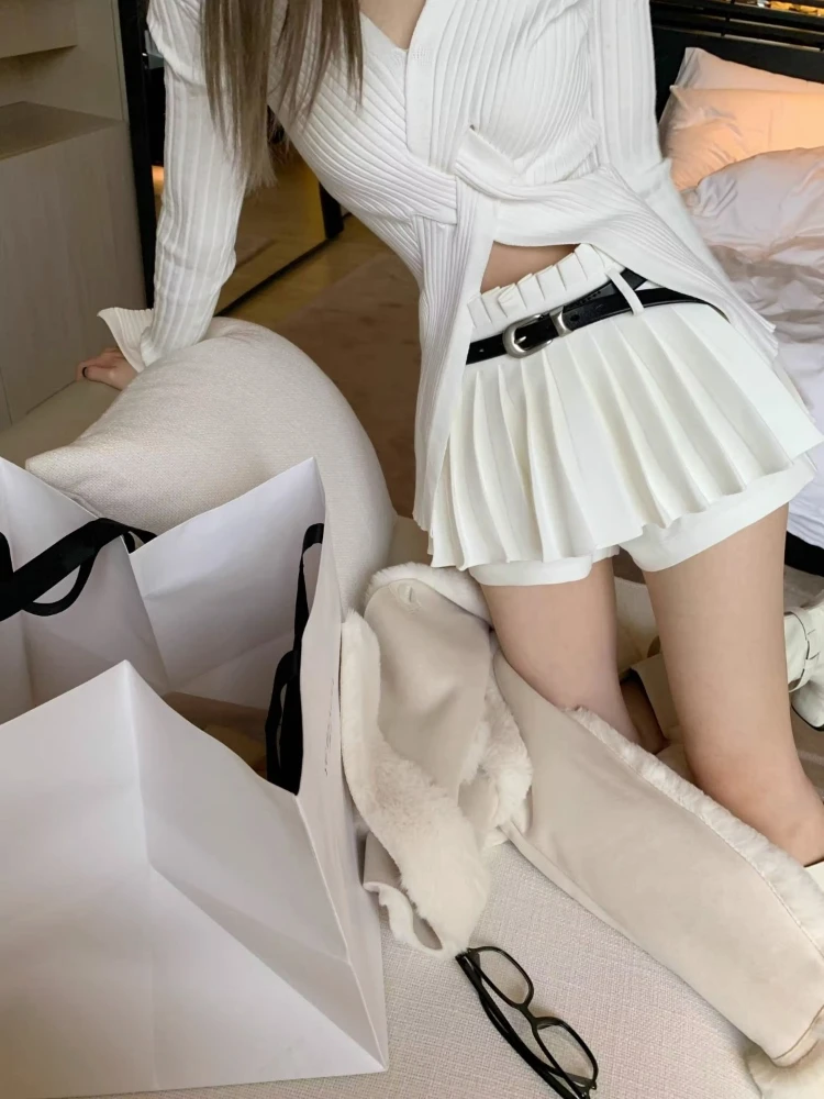Skirts Women New Summer Sweet Schoolgirls Fashion Solid Pleated Casual All-match Mini Hotsweet Mujer Faldas Korean Preppy Style