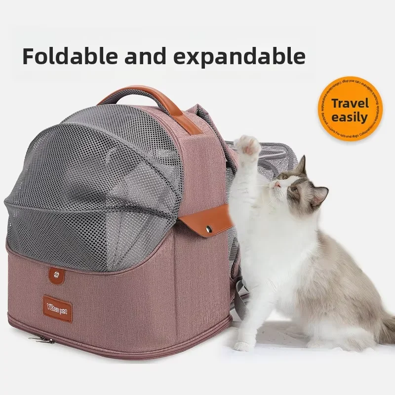 

cat supplies pet carriers and travel Backpack Outdoor Zipper Mesh Dog Cat bag Luxury Breathable Oxford Pet Carrier cat accessori