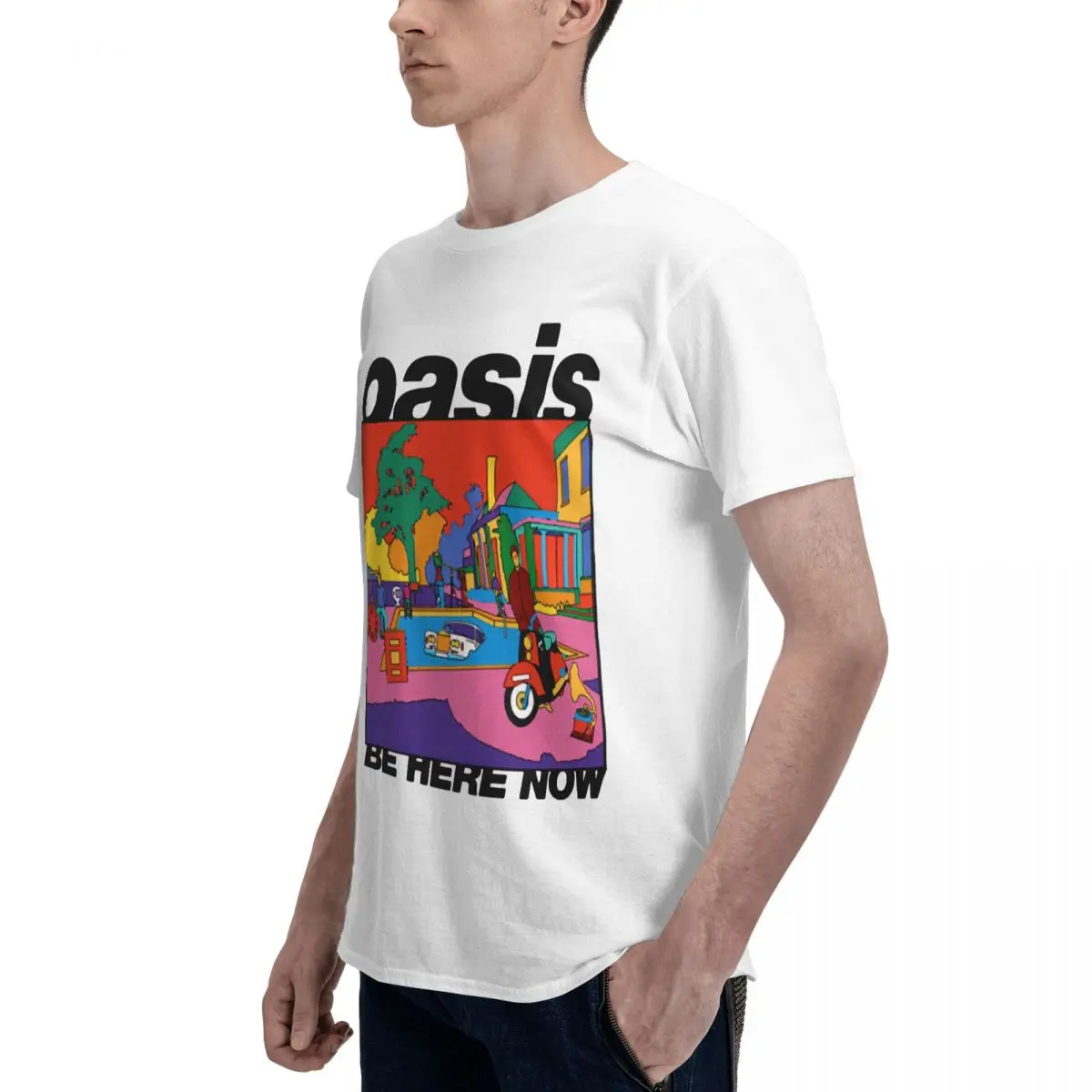 Be Here Now Illustration Rock Band O-Oasis T Shirt O-neck Pops Mens Women T-Shirt Graphic Y2K Clothing