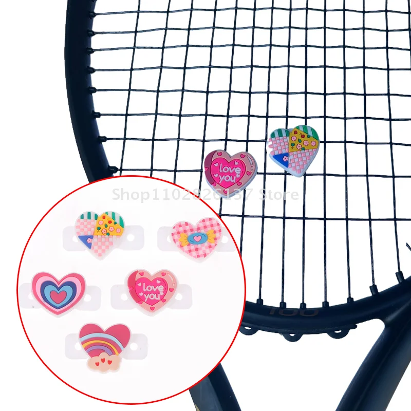 

Cute Colorful Heart-shaped Silicone Tennis Racket Vibration Dampeners Tennis Racquet Anti Vibration Tennis Accessories