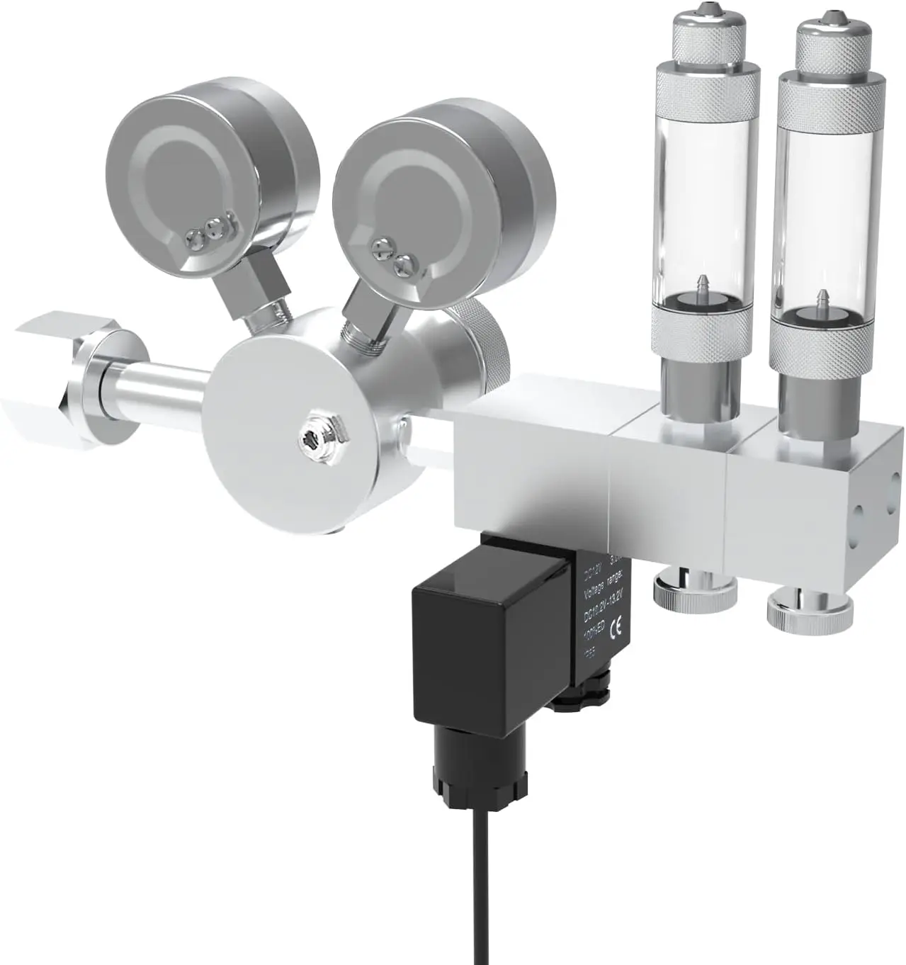 Dual Stage CO2 Regulator Adjustable Output Pressure with DC Solenoid and Integrated High Precision Needle Valve·New Popularity