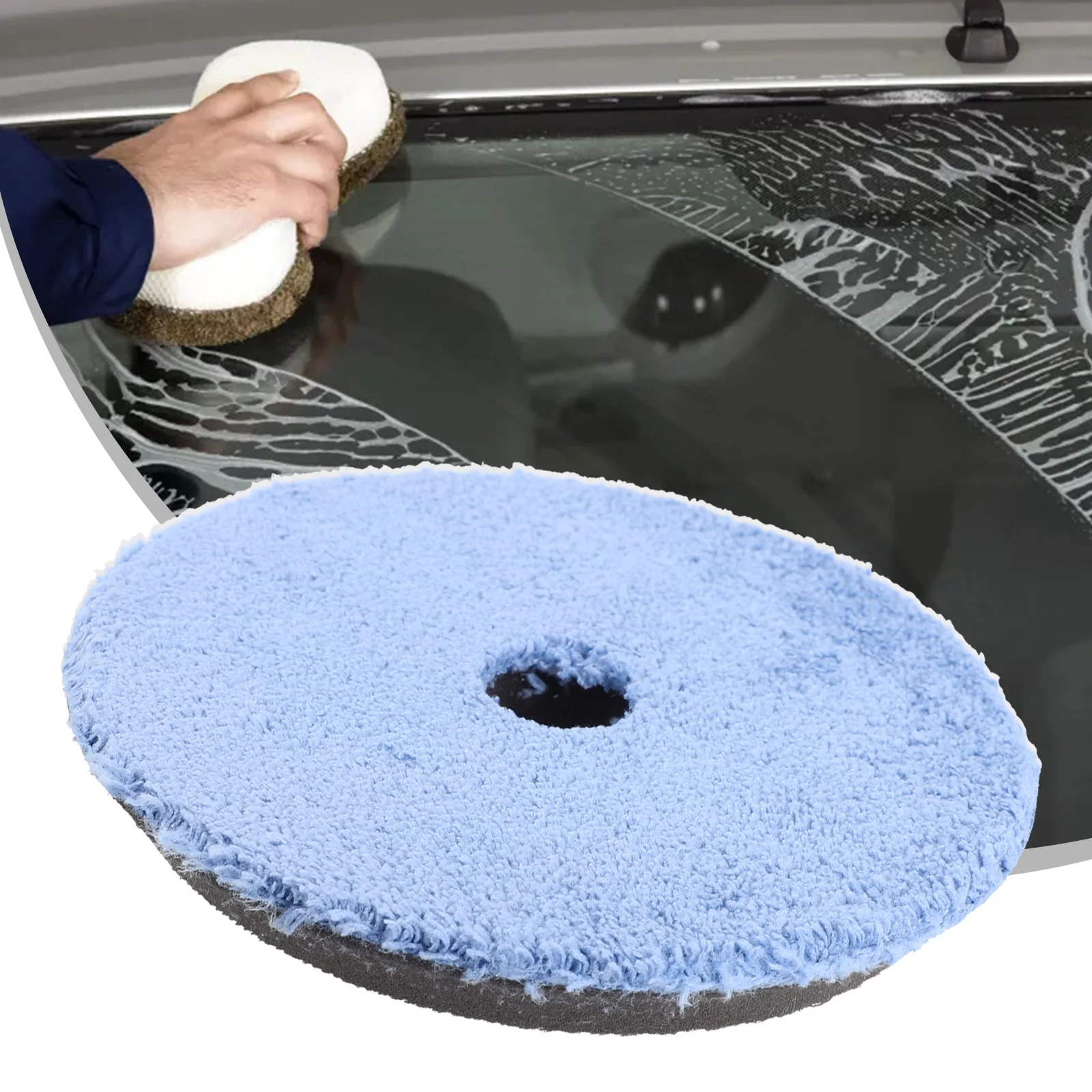 6 Inch Polishing Pad Microfiber Disc for Car Waxing and Detailing with Soft Texture for Effective Buffing and Prolonged Use