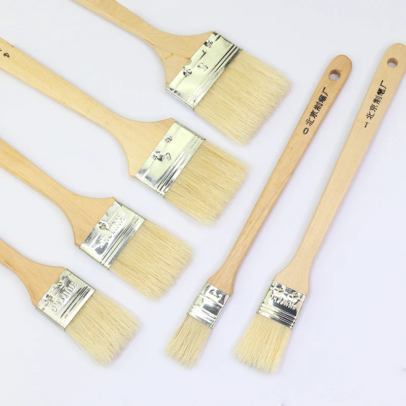 1Pc Wooden Handle Paint Brush  Acrylic Watercolor Gouache Wall Oil Drawing Artist Student Painting Art Supplies