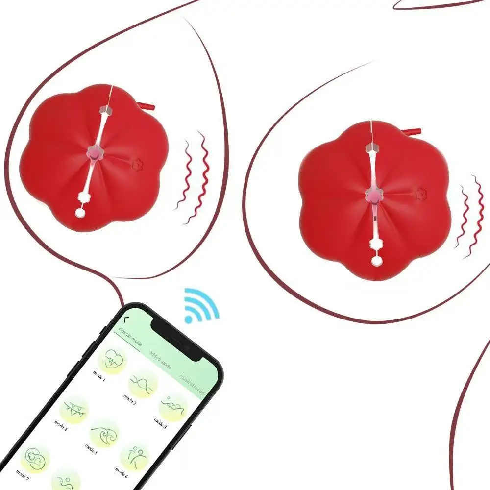 New Product Punishment Stimulation Breast Nipple Breast Clip Women's Wireless APP Vibration Breast Massager Masturbator view 2