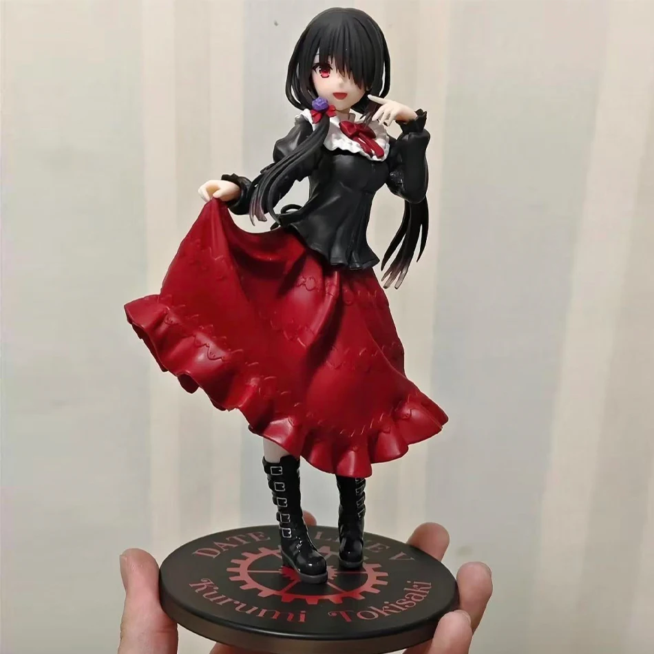 デート・ア・ライブ 時崎狂三 アニメフィギュア キュートガールモデル おもちゃ PVC レッドドレス 着せ替え スタンドモデル 車内装飾品