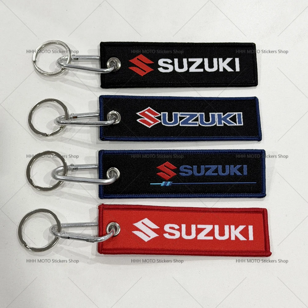

Брелок для ключей SUZUKI с логотипом, мотоциклетный брелок, автомобильный брелок, подарки, двусторонняя вышивка, модный брелок, автозапчасти