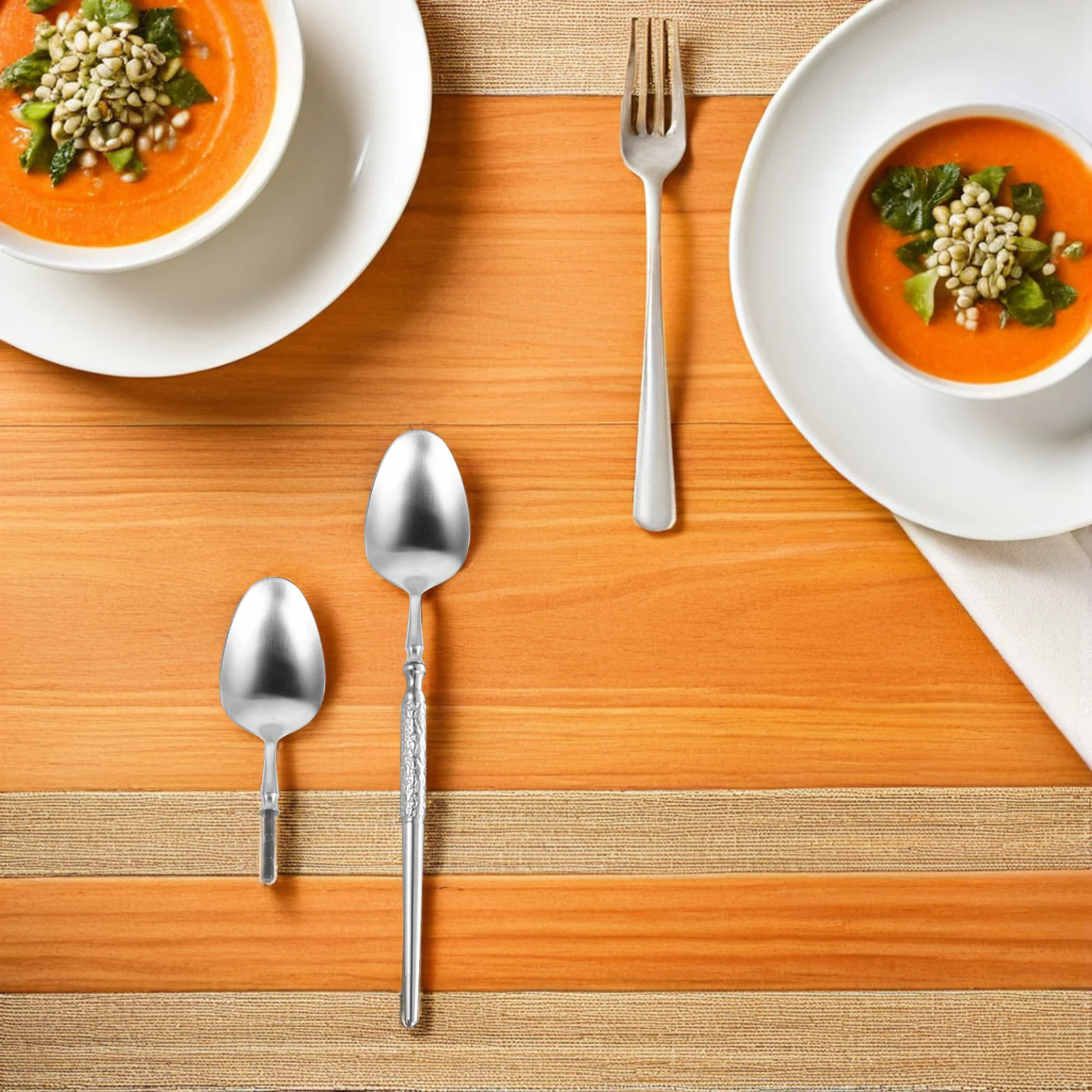 

2Pcs Detachable Spoon Head Replacement Stainless Steel Western Cutlery Accessory for DIY Dinner Spoon Flatware Upgrade Part