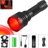 UltraFire R-C8 LED Strong Red Light Flashlight Handheld Flashlight Kit Outdoor Tactical Hunting Waterproof Lantern Using 18650