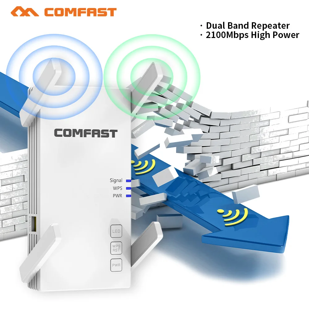 Repetidor De Sinal 2.4G 5Ghz WiFi Repeater Booster 300M 1200Mbps WiFi Amplifier 5G Long Range Extender Access Point Puissant