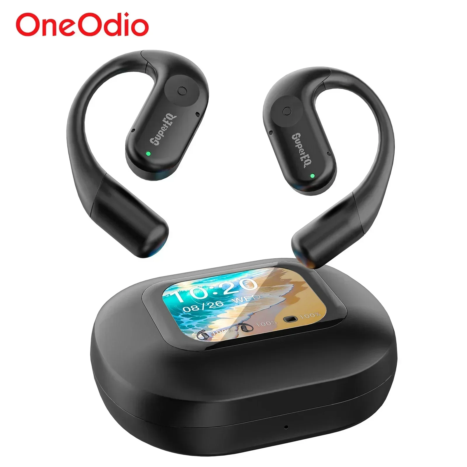 Oneodio SuperEQ 801/802 Wireless Bluetooth Earphones Open Ear Headphones With LED Display Screen Ear Hook Air Conduction Earbuds