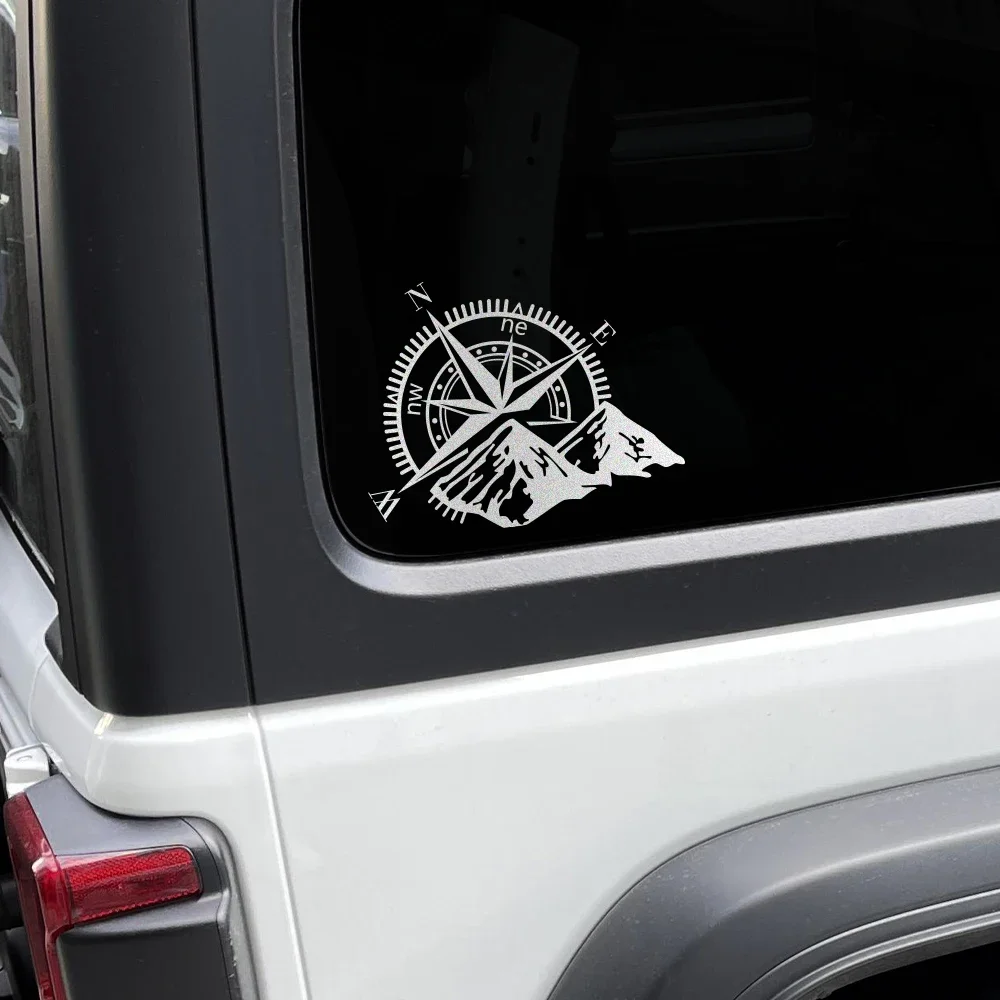 Car Sticker Compass Navigate Mountain Reflective Vinyl Decals Motorcycle Truck Offroad Moto Window Vinyl Sticker Accessories