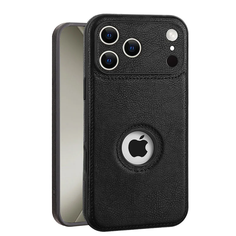 Luxury Leather Case for Apple iPhone 17 18 Pro Max 16e 15 14 13 12 11 16 Plus 18Pro Original Logo Silicone Lens Protect Cover