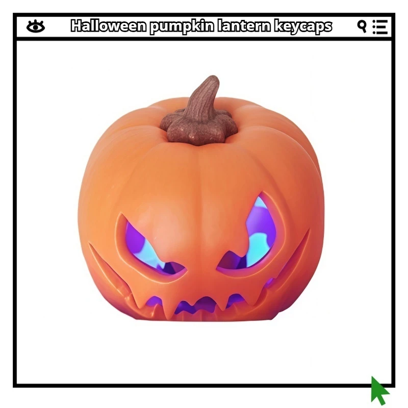 

Halloween pumpkin lantern keycap personalized creative DIY customization resin material translucent cartoon secondary molding
