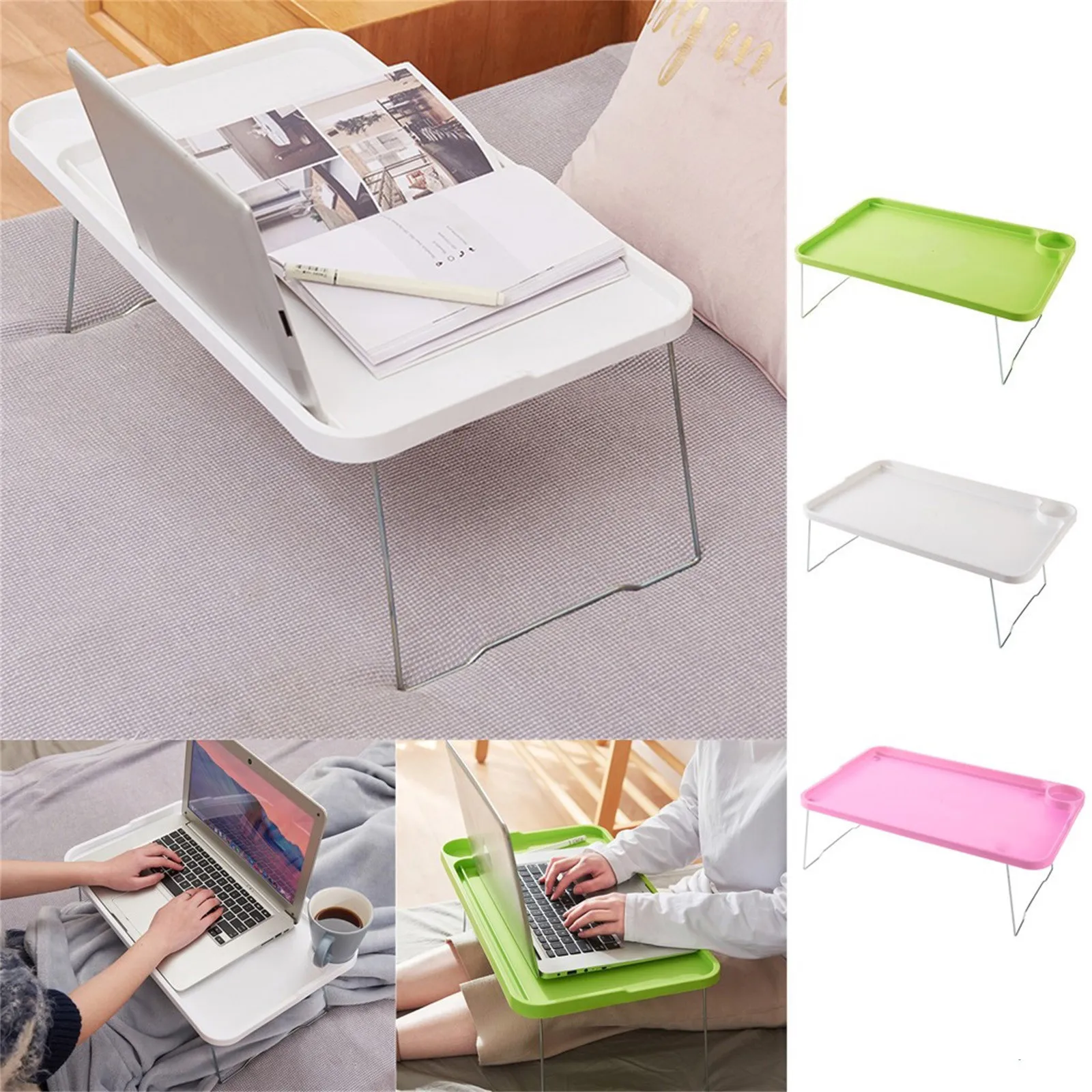 Folding bed table versatile small table for laptop dining studying computer wire shelving essential laptop table home supplier