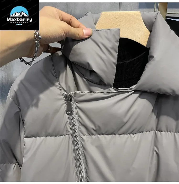 High Quality Down Jacket MenThickened Warm Loose Large Lapel White Duck Down Jacket Light Cushioned Men\'s Clothing Winter