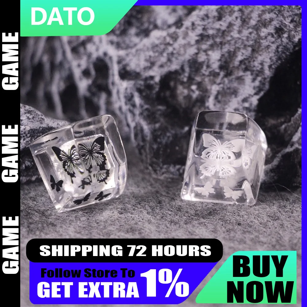 

DATO Handcrafted Butterfly Shine-Through Mechanical Keycaps for MX Switches-SA Profile Keycaps Unique Artisan Gift for Couples
