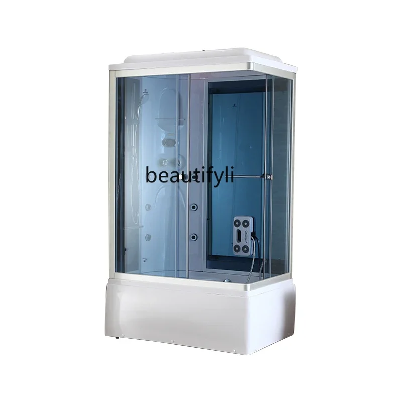 R Shower room Integrated closed bathroom Tempered glass arc fan steam bath room