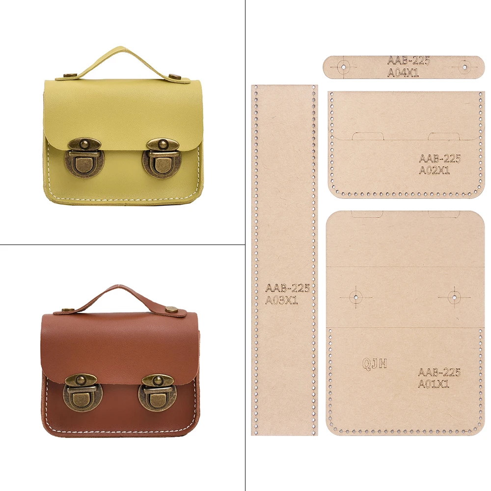 1 Set DIY Handwerk Kraftpapier-Schablonen, Musterzeichnungen zum manuellen Schneiden & Nähen von Leder-Aufbewahrungstaschen/Handtaschen