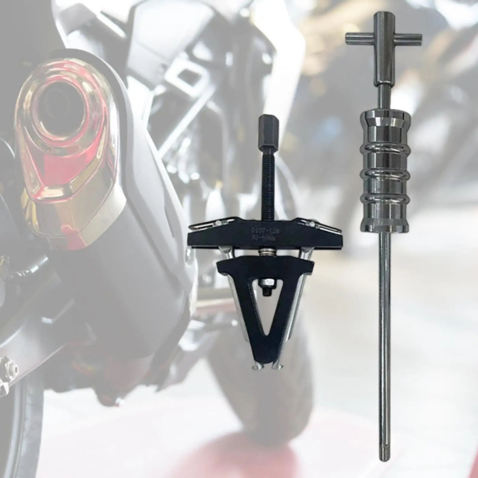 Adjustable Two Jaw Bearing Puller Gear and Pulley Remover Carbon Steel Slide Hammer Kit 30 60mm for Motorcycle Steering Column