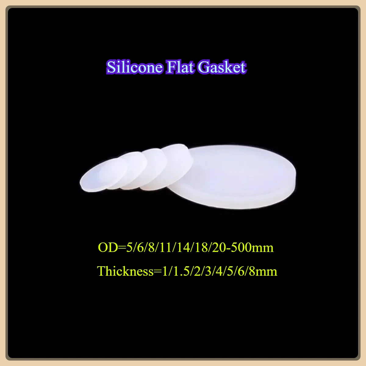 

Silicone Flat Gasket / Silicone Solid Gasket /Waterproof Sealing Ring 1/2/3/5mm