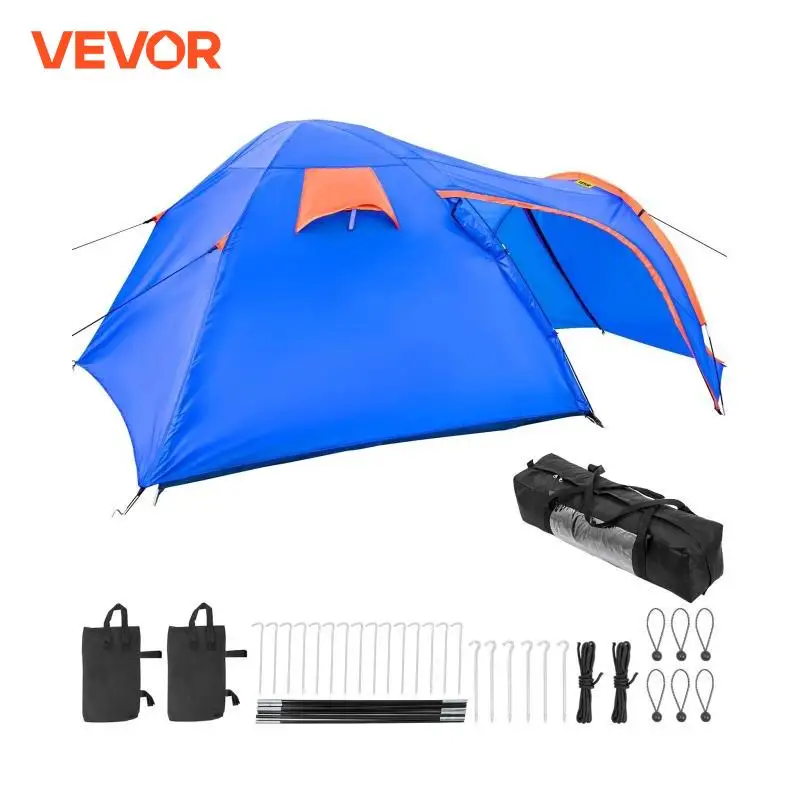 VEVOR Motorcycle  Cover Waterproof Anti-UV Camping Tent Spacious for 2 Person With Scooter Port for Hiking Fishing