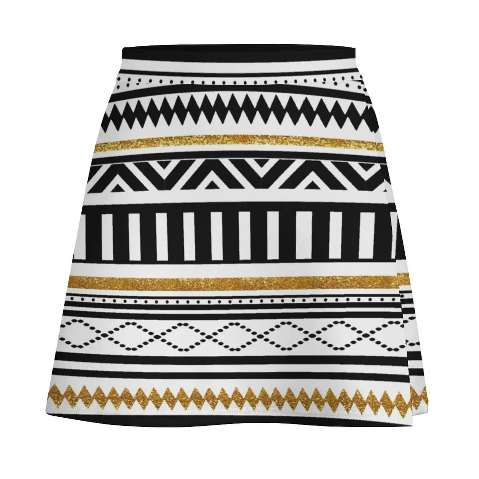 Rok Mini Aztec Rok Wanita Mewah Rok Kawaii