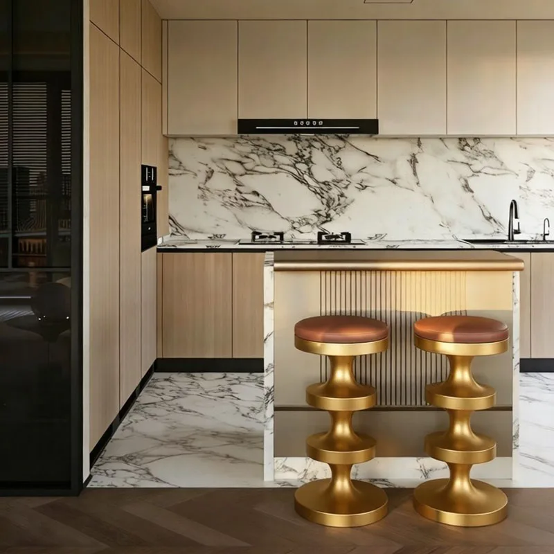 Modern Wood Bar Chairs Kitchen Luxury High Living Room Designer Restaurant Bar Stools Comfortable Taburete Alto Home Furniture
