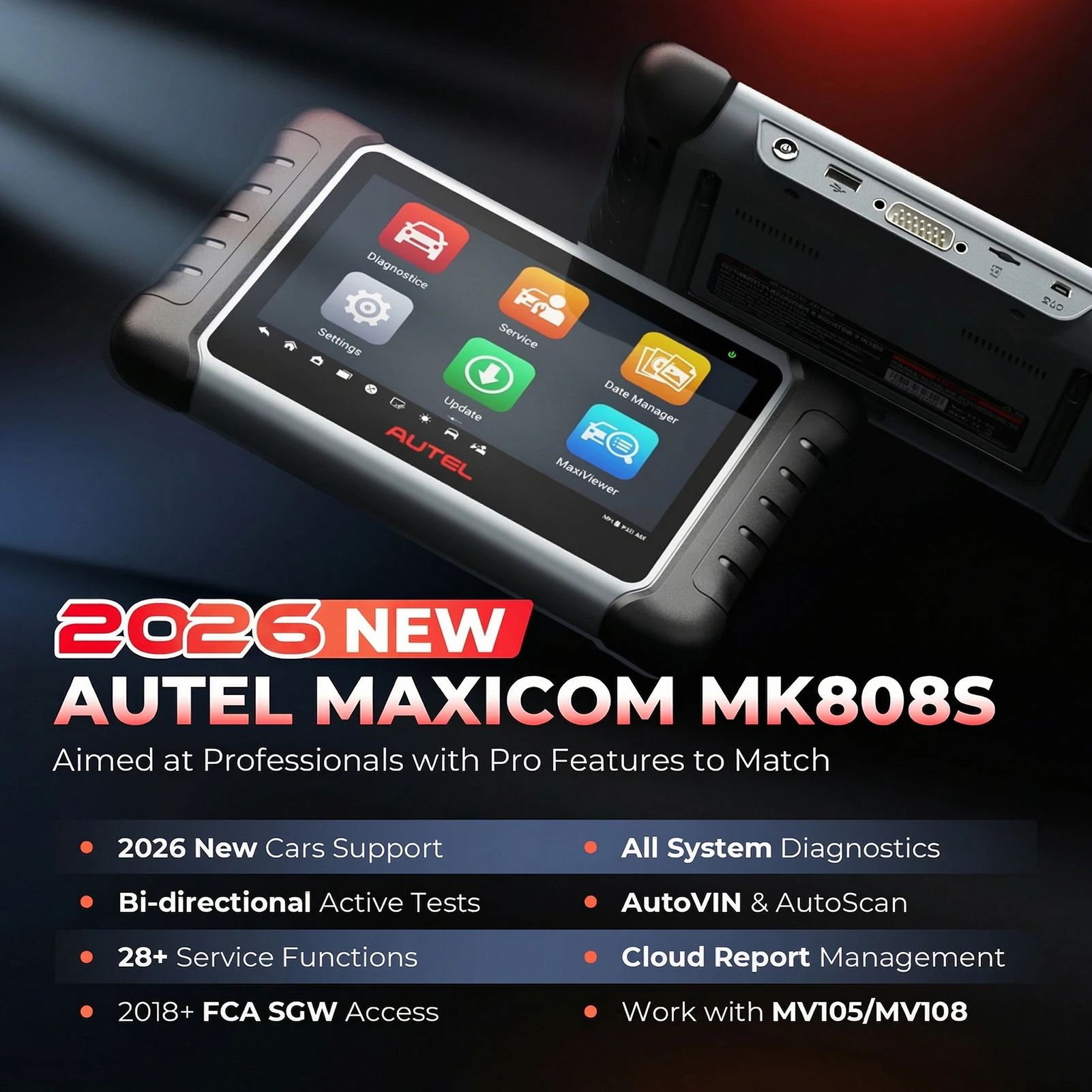 Diagnostic Tools Autel MK808S Car Diagnosis Bi-Directional Control Automotive Scanner PK MX808S MK808BT PRO