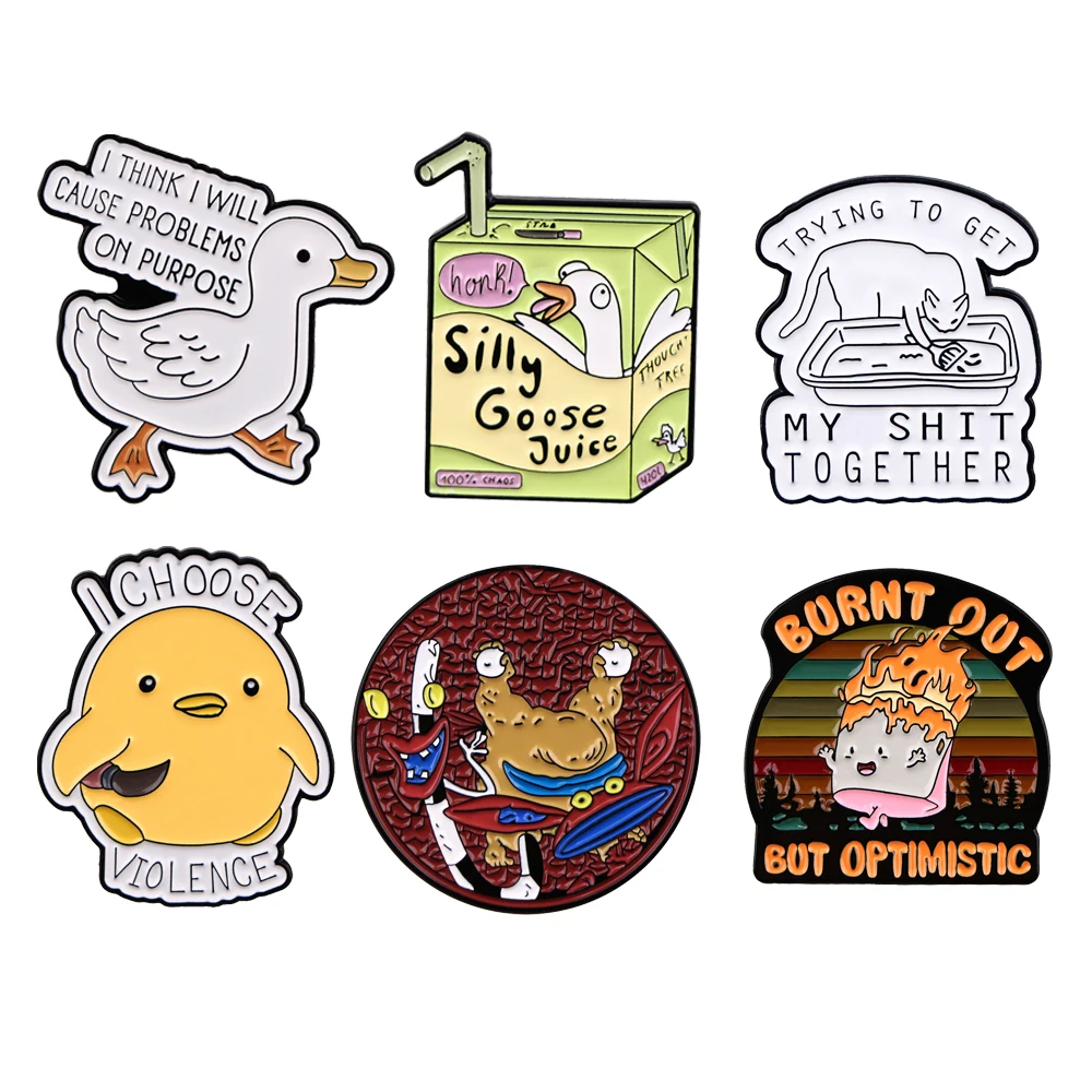 Fi163 lustige Emaille Pin Abzeichen Zitate Sammlung Broschen Tasche Anstecknadeln Cartoon niedlichen Dekoration Schmuck Geschenke