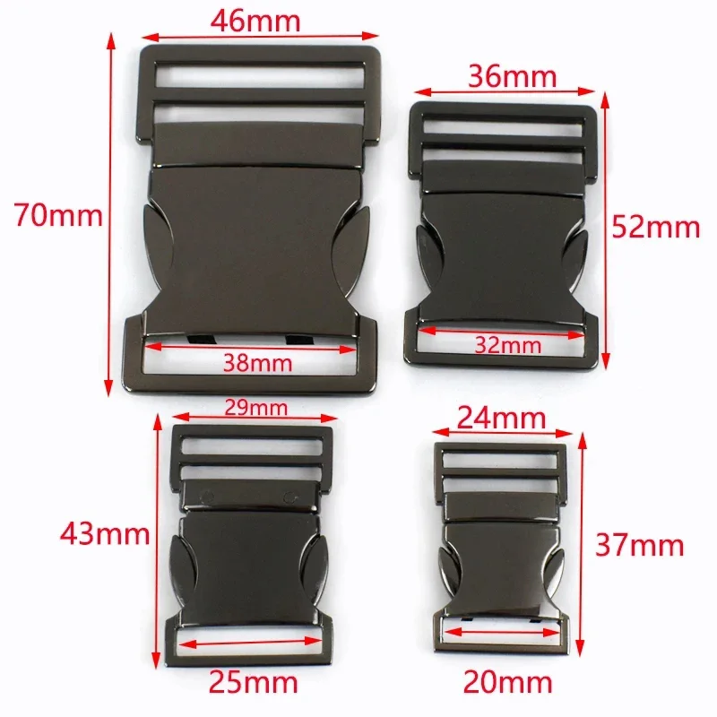 2/3/4Pcs Meetee 20-38mm Metal Side Release Buckles for Backpack Strap Pet Collar Belt Fast Clasp DIY Hardware Sewing Accessories