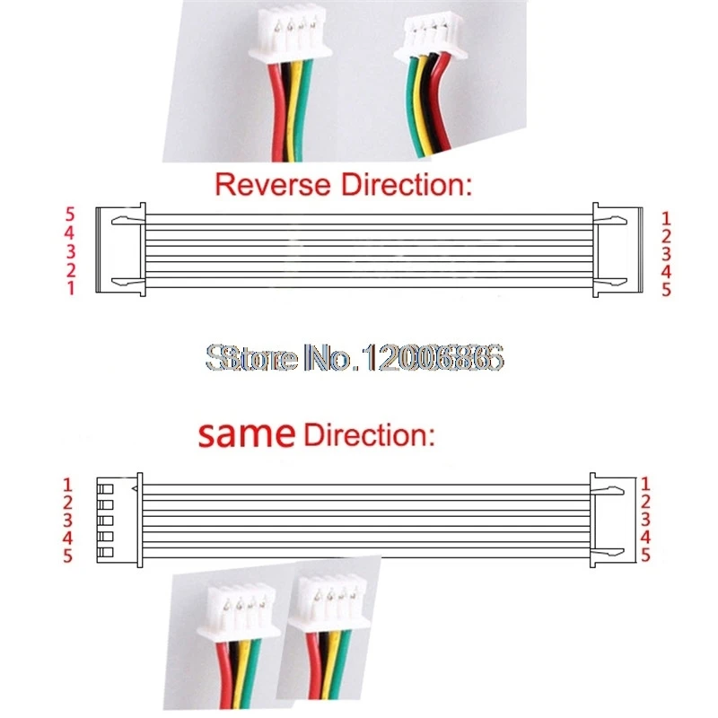 10CM 24 AWG EH2.54 EH 2.54MM 2.54 2P/3P/4P/5P/6 Pin  Female & Female Double Connector with Flat Cable 1007