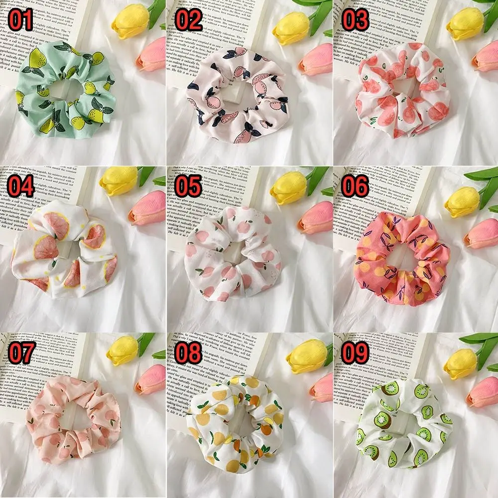 Style Peach Strawberry Hair Accessories Girls Headwear Pear Hair Rope Fruit Scrunchies Ponytail Holder Hairs Ties