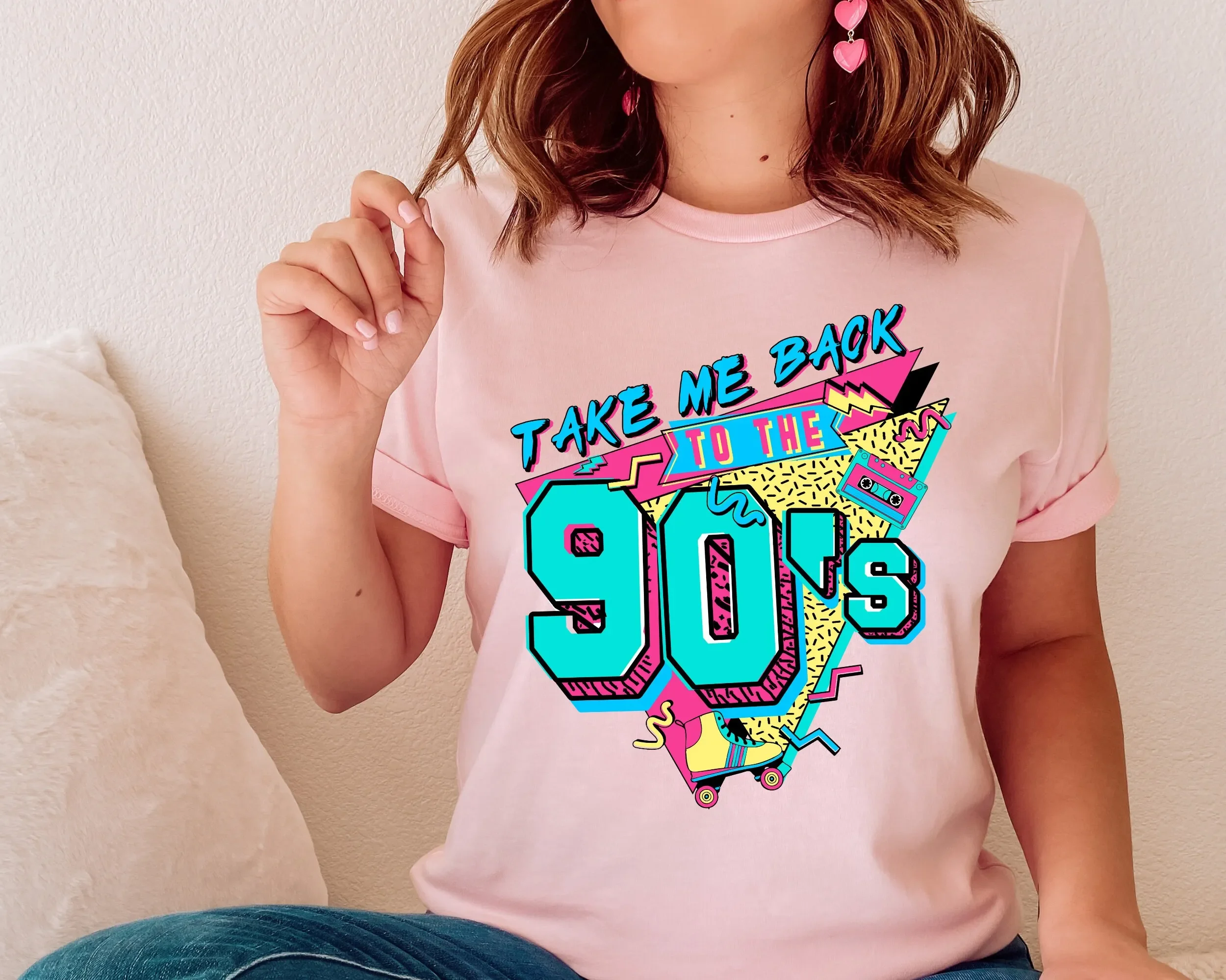 Take Me Back To The 90'S T Shirt Retro Old Funny Day Missing Happy Days 1990 But Gold I Wish Could Go