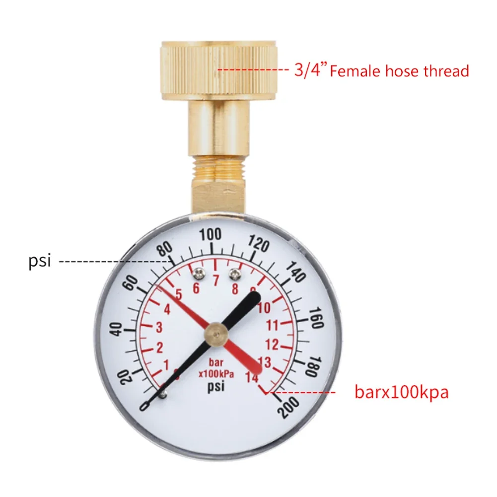 3500/200 PSI Pressure Gauge Dial Digital Pressure 0-14 Bar Vacuum Manometer 3/4 NPT for Water Pump Air Gas Water Fuel Liquid