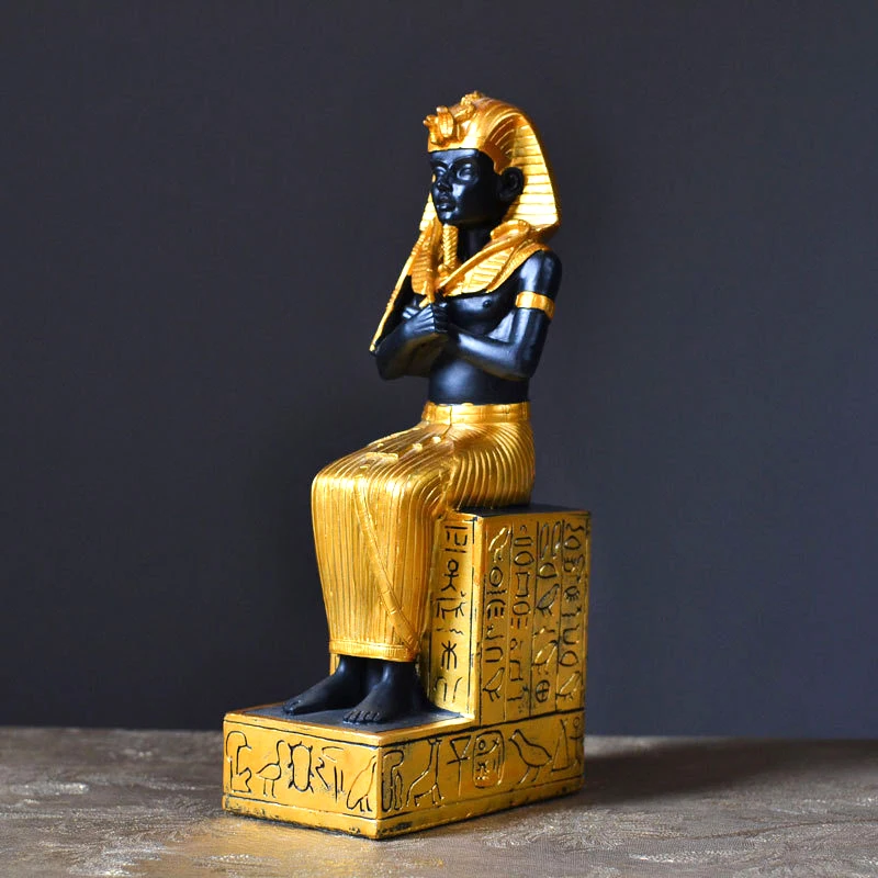 

Resin Ancient Egyptian Pharaohs Statue Model Egyptian Pyramid Tourist Souvenir Home Room Office Desktop Decoration Accessories