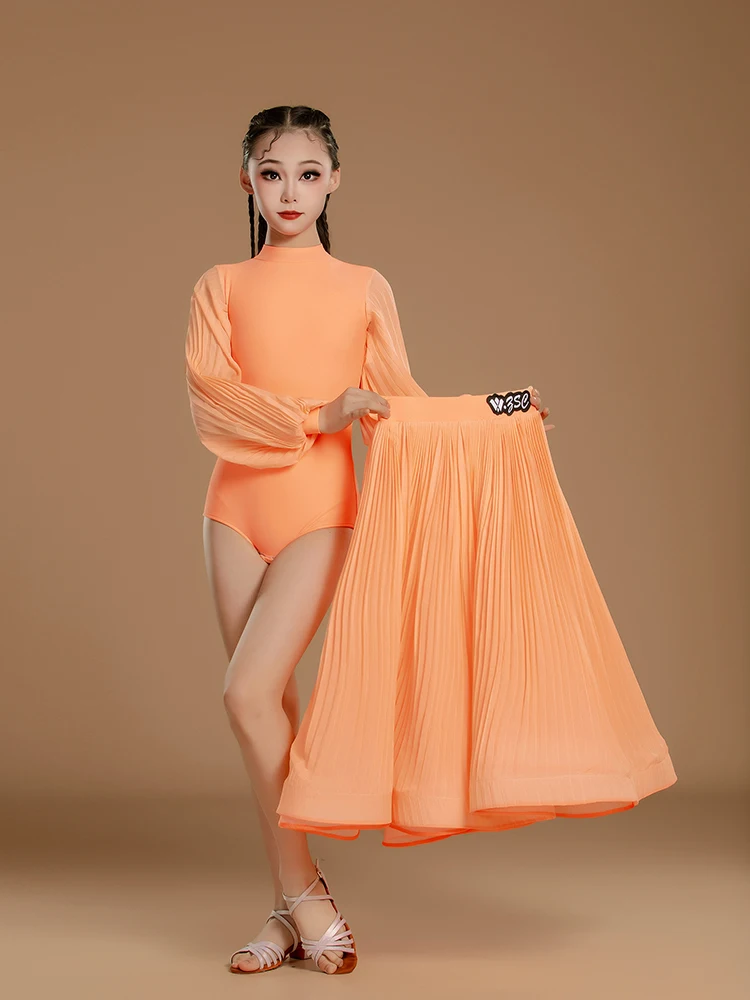 ชุดเต้นรำสมัยใหม่สำหรับเด็กผู้หญิง ชุดแข่งขัน ชุดฝึกซ้อมเต้นรำบอลรูมสำหรับเด็ก ชุดกระโปรงเต้นรำบอลรูม