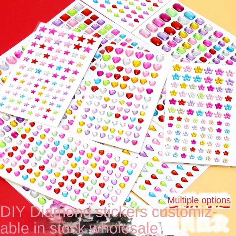 Muticolor Self Adhesive Gems Stickers for Crafts Rhinestones Assorted Shapes Jewels Rhinestones Stickers Girls Kids Gifts