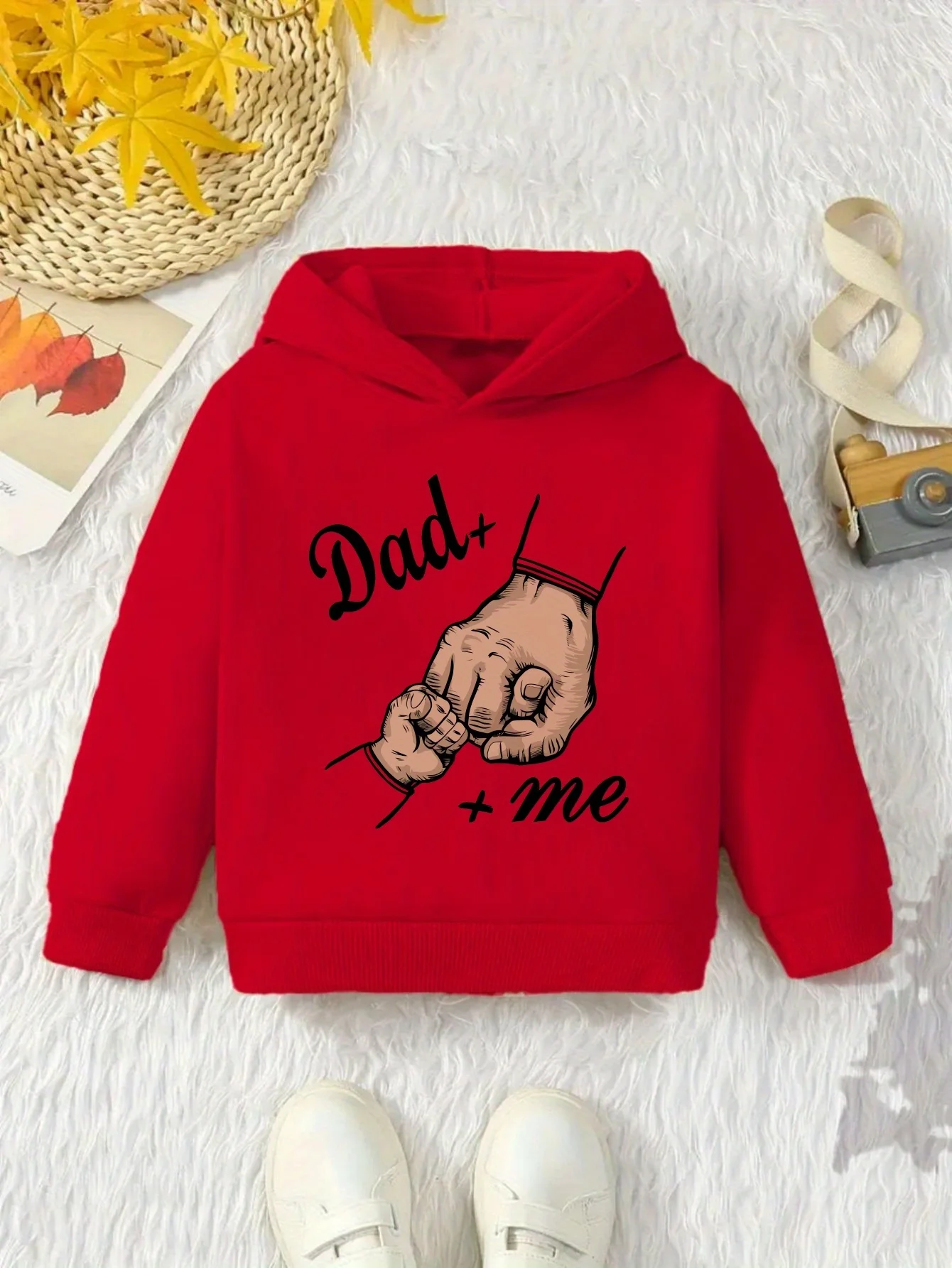 DAD ME 0715 Boys' Casual Pullover Long-Sleeved Sweatshirt, Children's Autumn and Winter Sports Shirt, Children's Hooded Top