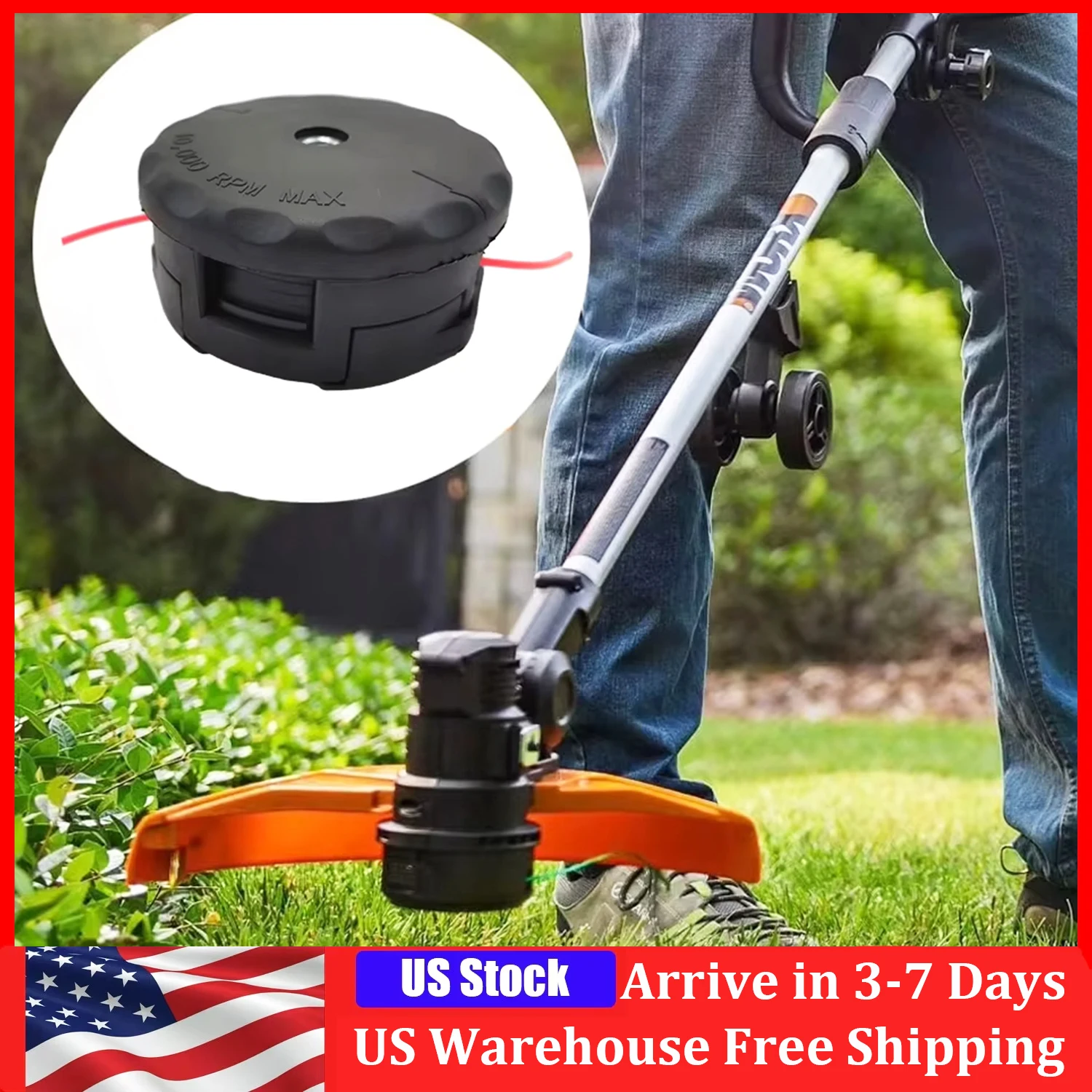 2PCS Trimmer Head Replacement Lawn Mower Grass Cutting Rope Rass Cutting Line Weeding Eater Garden Power Tool Accessory