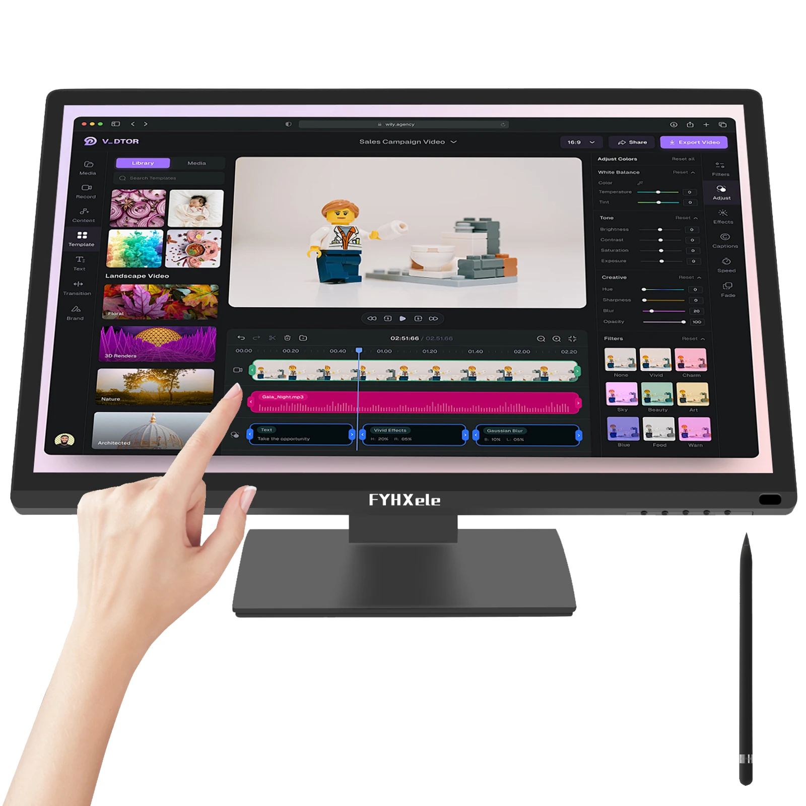 FYHXele 24 Inch Computer Monitor FHD 1080P IPS 100Hz Office PC Monitor HDMI DP Frameless VESA Mountable Built-in Speakers