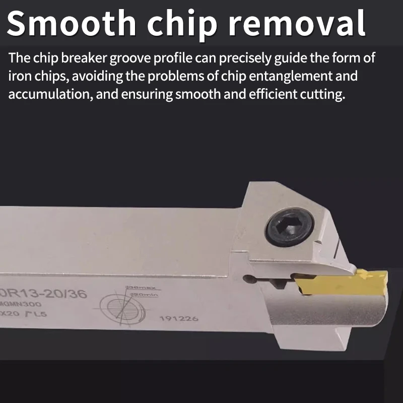 EiMoGe Outer circle end face slotting tool holder MGHH320/325R/L20-32 spring steel shock-resistant lathe slotting tool holder